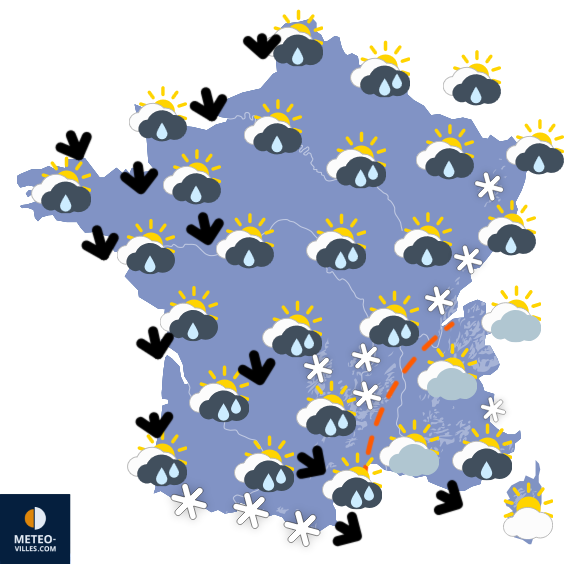 Carte de prévisions du temps du Dimanche 29 mars 2026