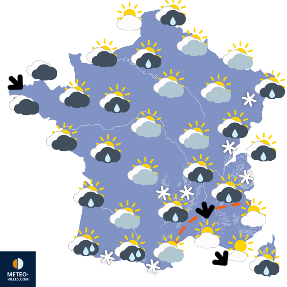 Carte de prévisions du temps du Dimanche 22 mars 2026
