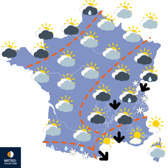 Carte de prévisions du temps du Dimanche 29 mars 2026
