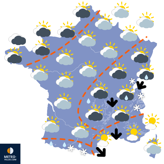 Carte de prévisions du temps du Dimanche 29 mars 2026