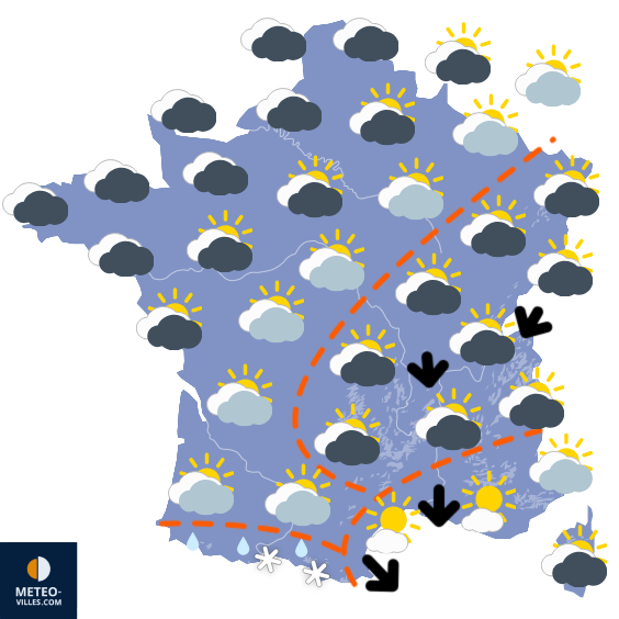 Carte de prévisions du temps du Vendredi 27 mars 2026