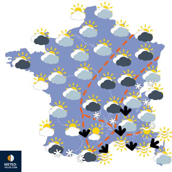 Carte de prévisions du temps du Samedi 28 mars 2026