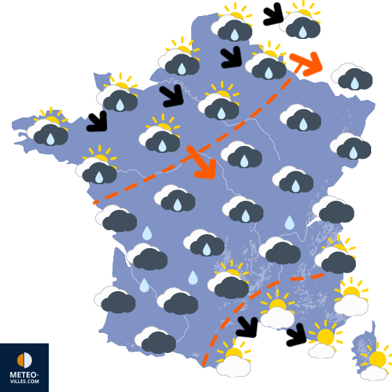 Carte de prévisions du temps du Mardi 24 mars 2026