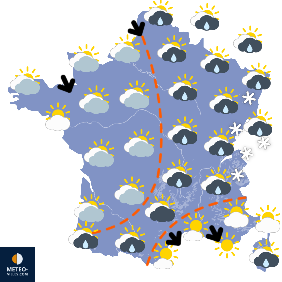 Carte de prévisions du temps du Jeudi 26 mars 2026