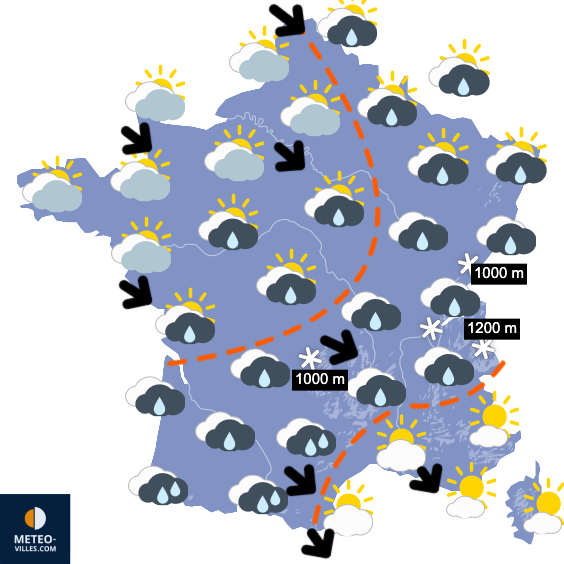 Carte de prévisions du temps du Saturday, March 28, 2026