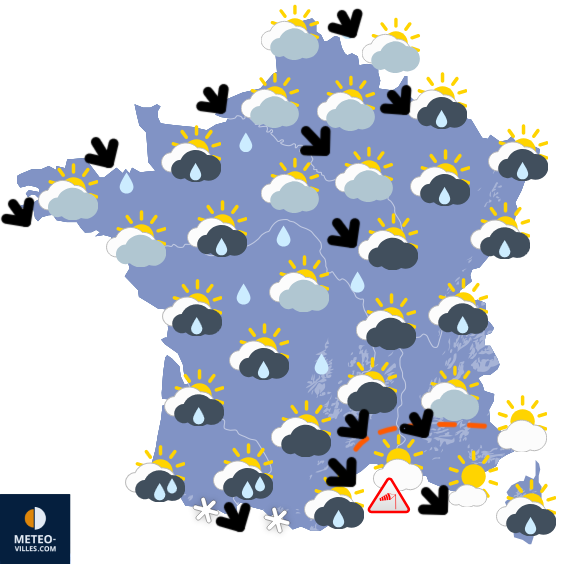 Carte de prévisions du temps du Jeudi 26 mars 2026