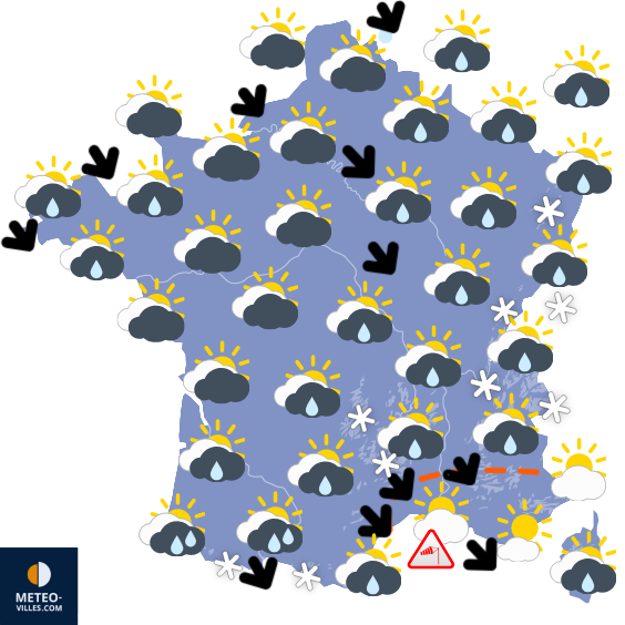 Carte de prévisions du temps du Vendredi 27 mars 2026