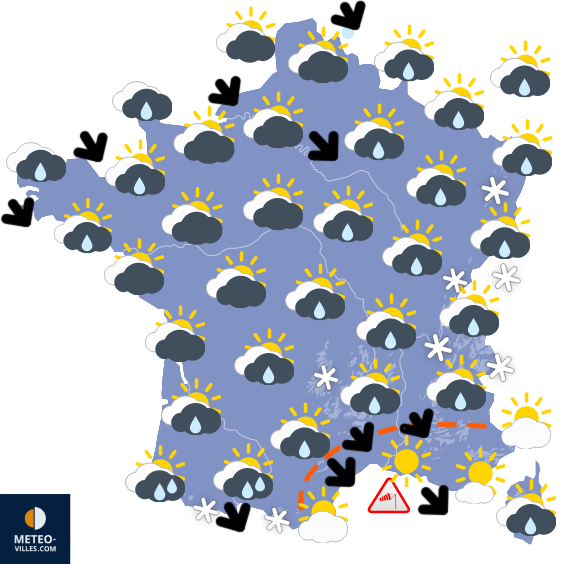 Carte de prévisions du temps du Dimanche 29 mars 2026
