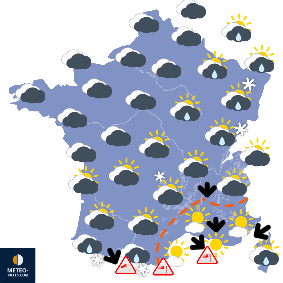 Carte de prévisions du temps du Lundi 30 mars 2026