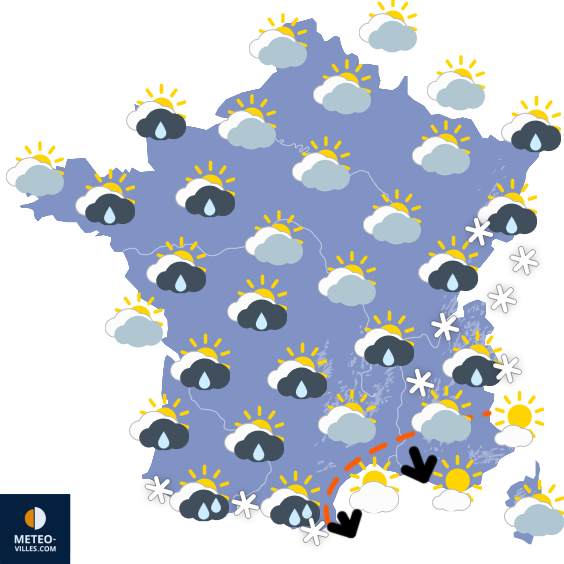 Carte de prévisions du temps du Vendredi 27 mars 2026