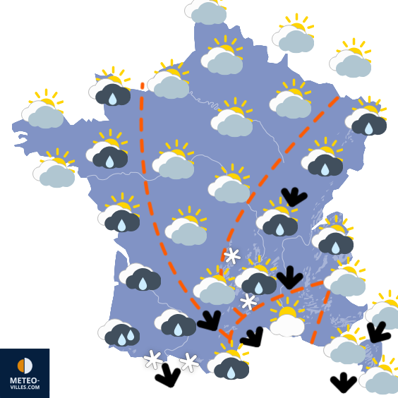 Carte de prévisions du temps du Saturday, March 28, 2026