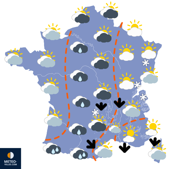 Carte de prévisions du temps du Dimanche 29 mars 2026