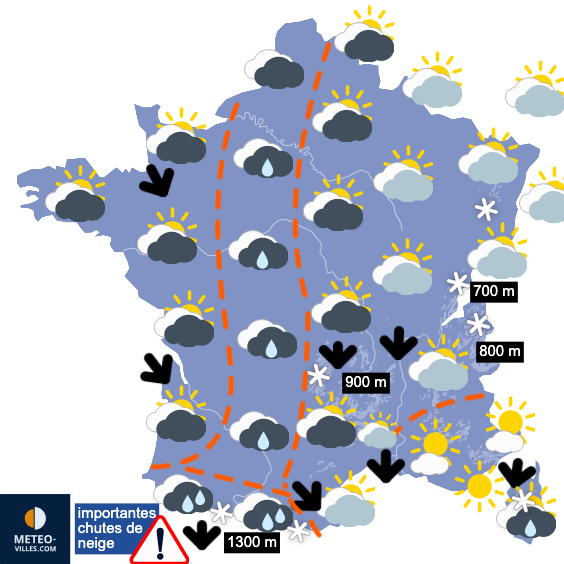 Carte de prévisions du temps du Mercredi 1 avril 2026