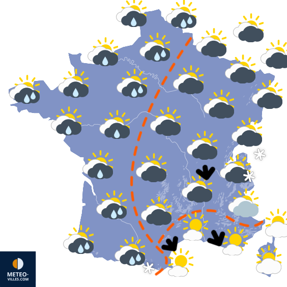 Carte de prévisions du temps du Vendredi 27 mars 2026