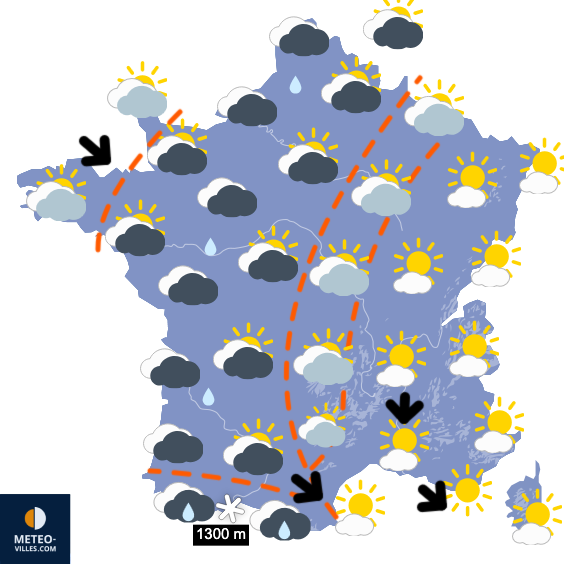 Carte de prévisions du temps du Mardi 31 mars 2026