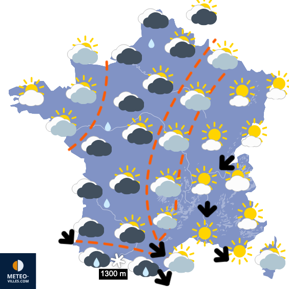 Carte de prévisions du temps du Jeudi 2 avril 2026