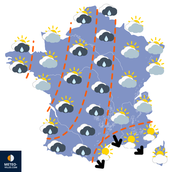 Carte de prévisions du temps du Saturday, March 28, 2026