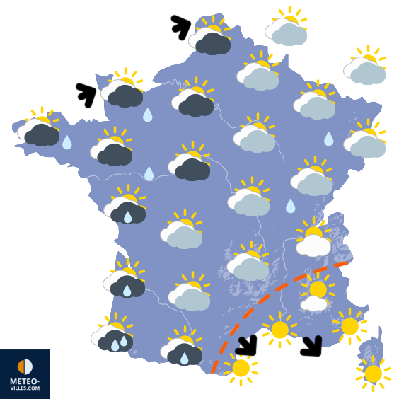 Carte de prévisions du temps du Dimanche 29 mars 2026