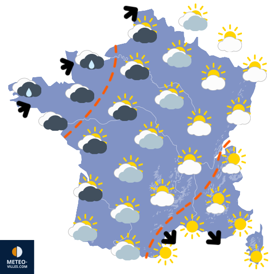 Carte de prévisions du temps du Mardi 31 mars 2026