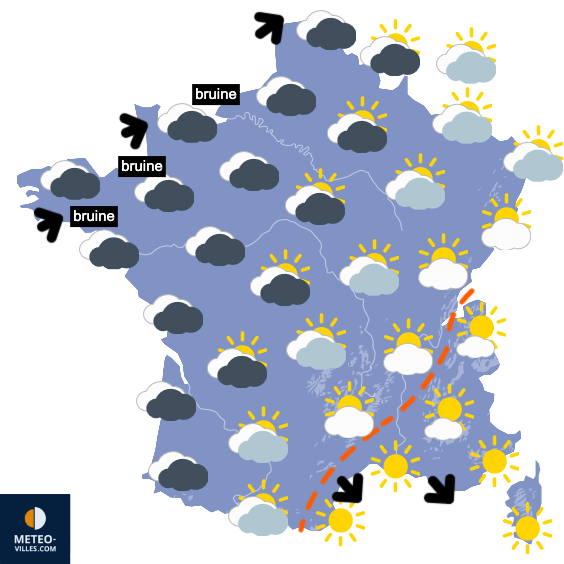 Carte de prévisions du temps du Jeudi 2 avril 2026