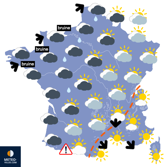 Carte de prévisions du temps du Vendredi 3 avril 2026
