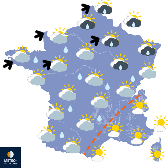 Carte de prévisions du temps du Dimanche 29 mars 2026