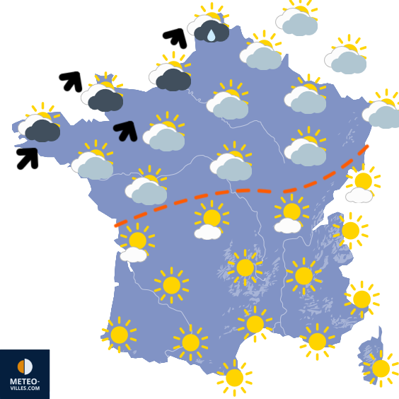 Carte de prévisions du temps du Mardi 31 mars 2026