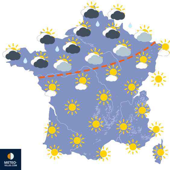 Carte de prévisions du temps du Dimanche 5 avril 2026