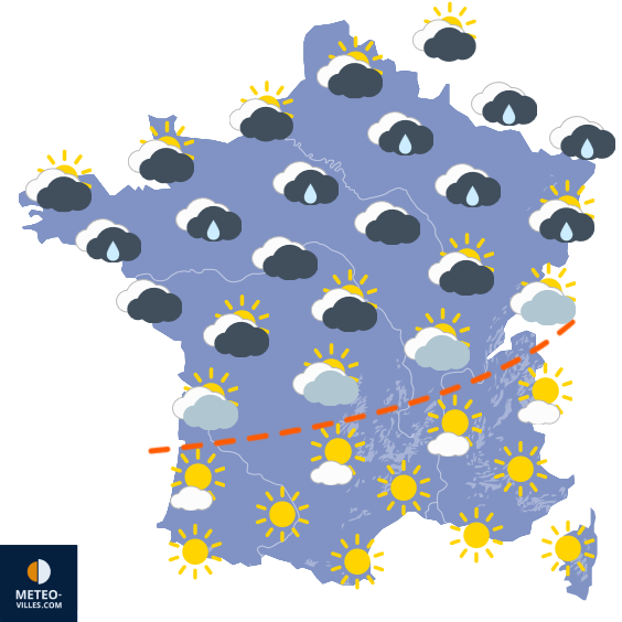 Carte de prévisions du temps du Dimanche 29 mars 2026