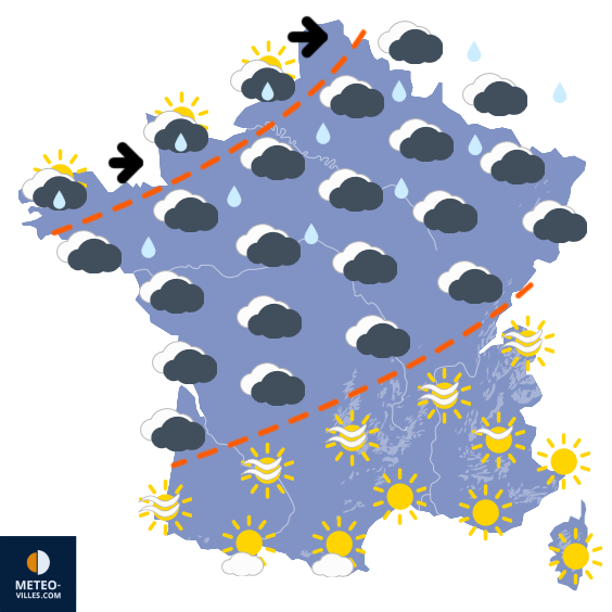 Carte de prévisions du temps du Jeudi 2 avril 2026
