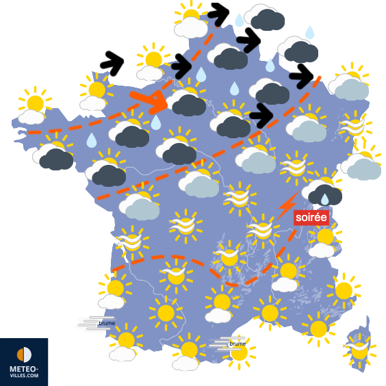 Carte de prévisions du temps du Dimanche 5 avril 2026