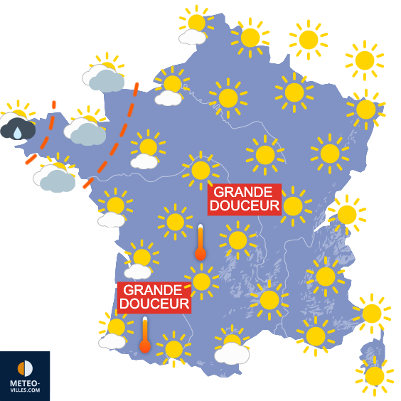 Carte de prévisions du temps du Mardi 31 mars 2026