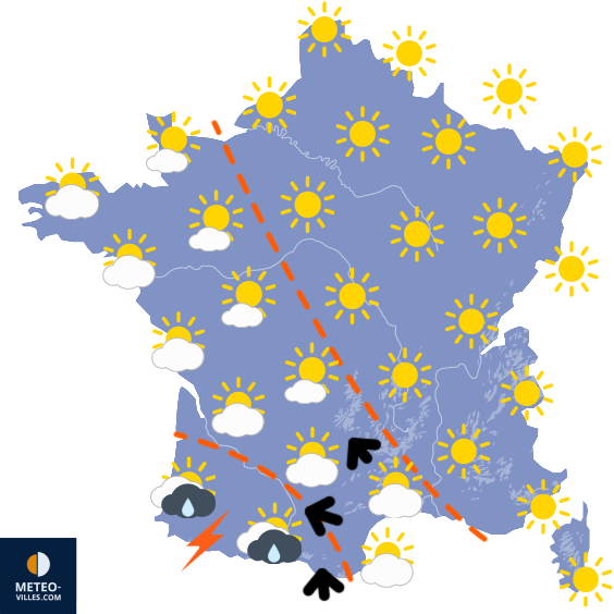 Carte de prévisions du temps du Vendredi 3 avril 2026
