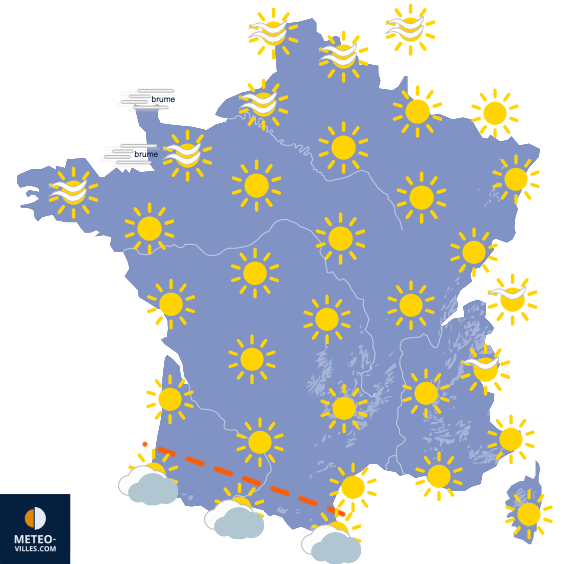 Carte de prévisions du temps du Samedi 4 avril 2026
