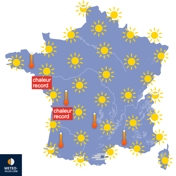 Carte de prévisions du temps du Mercredi 8 avril 2026