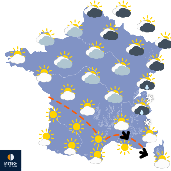 Carte de prévisions du temps du Samedi 4 avril 2026