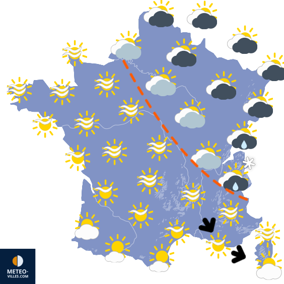 Carte de prévisions du temps du Samedi 4 avril 2026