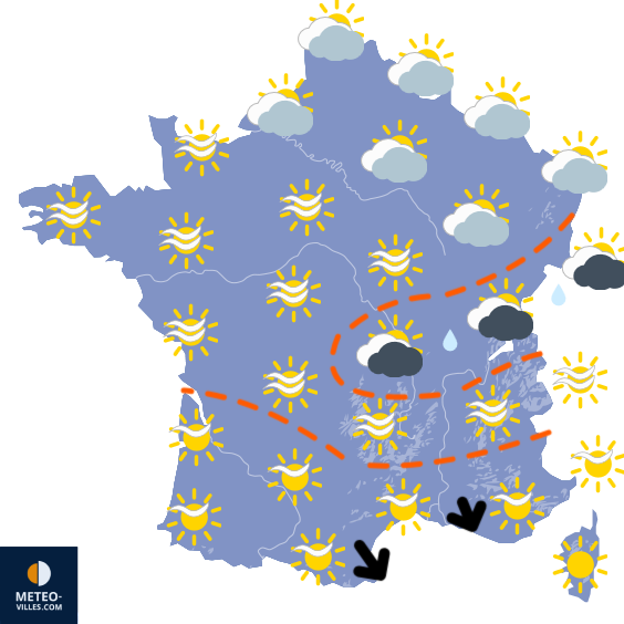 Carte de prévisions du temps du Mercredi 8 avril 2026