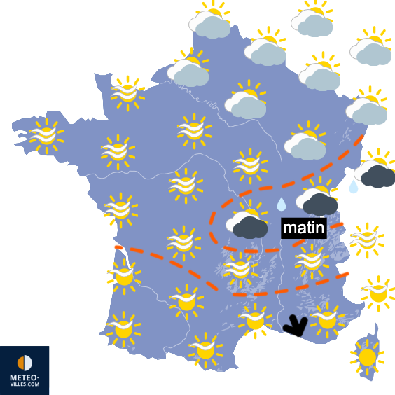 Carte de prévisions du temps du Jeudi 9 avril 2026