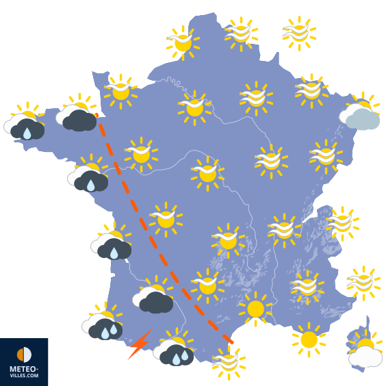 Carte de prévisions du temps du Samedi 11 avril 2026