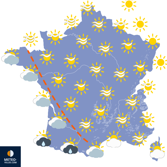 Carte de prévisions du temps du Samedi 4 avril 2026