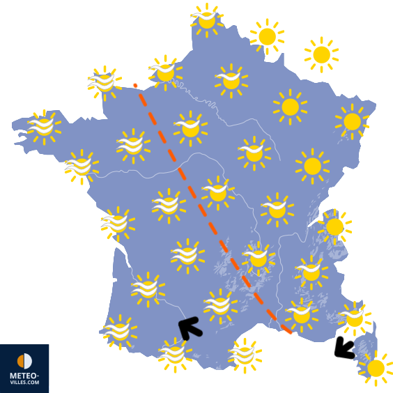 Carte de prévisions du temps du Samedi 11 avril 2026