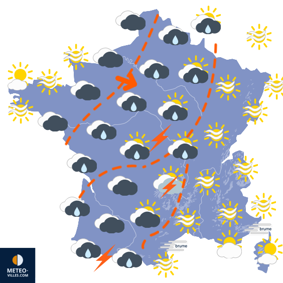 Carte de prévisions du temps du Samedi 11 avril 2026