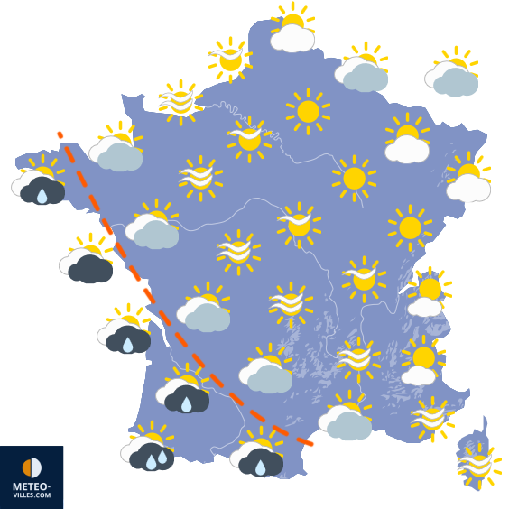 Carte de prévisions du temps du Samedi 4 avril 2026