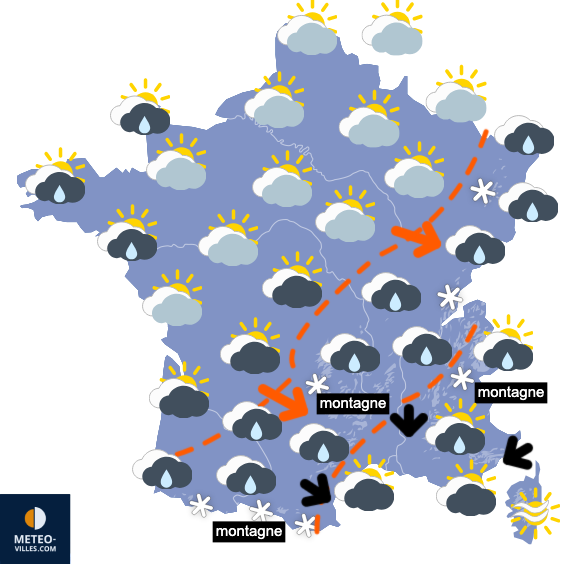 Carte de prévisions du temps du Dimanche 12 avril 2026