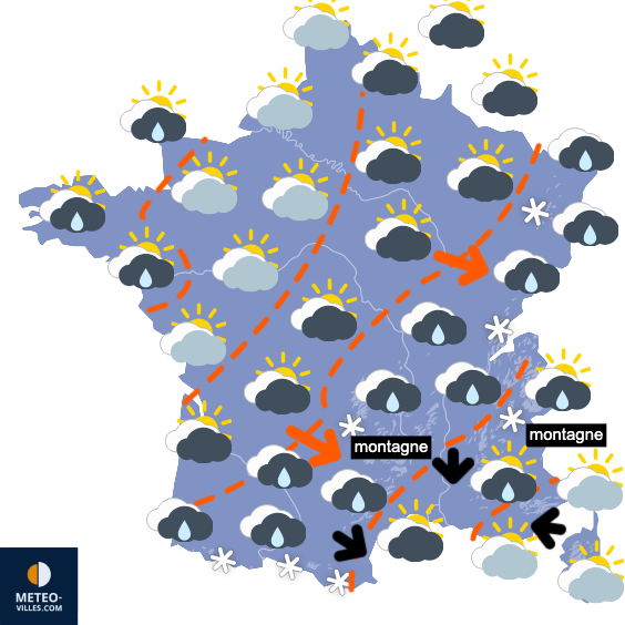 Carte de prévisions du temps du Samedi 11 avril 2026