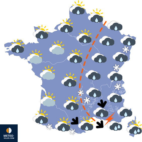 Carte de prévisions du temps du Jeudi 9 avril 2026