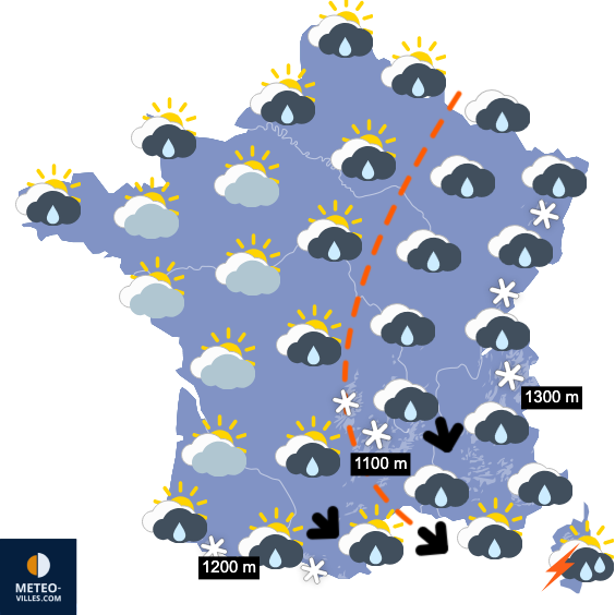 Carte de prévisions du temps du Vendredi 10 avril 2026