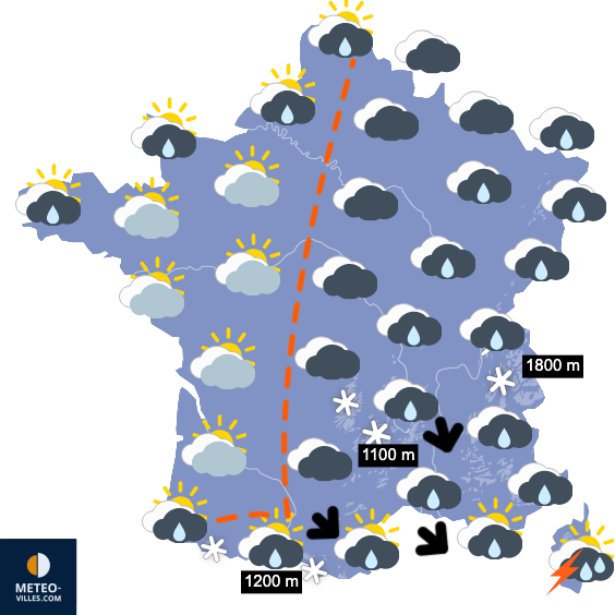 Carte de prévisions du temps du Samedi 11 avril 2026