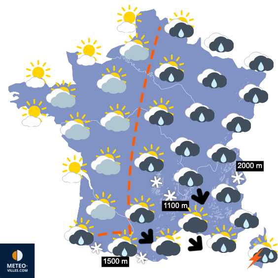 Carte de prévisions du temps du Dimanche 12 avril 2026